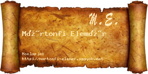 Mártonfi Elemér névjegykártya