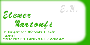 elemer martonfi business card