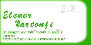 elemer martonfi business card